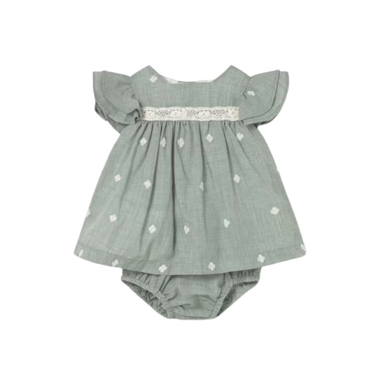 Baby Embroidered Dress with Bloomers - Aqua by Mayoral