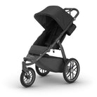 Black stroller on a white background