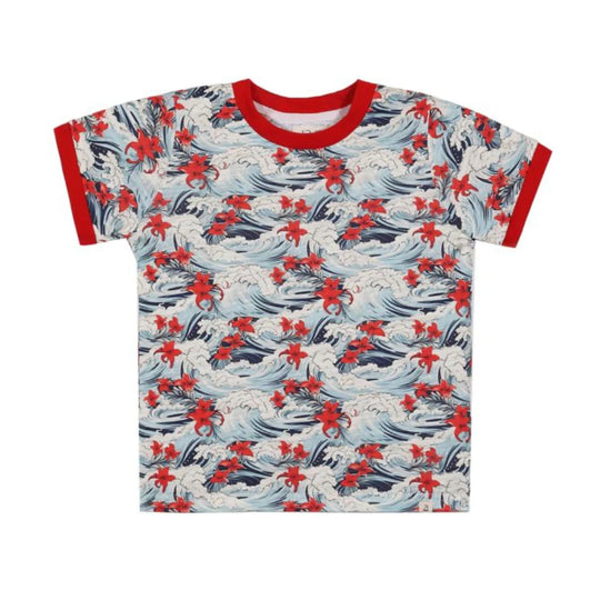 Mousehole Printed Tee - Hawaiian Waves by Me & Henry