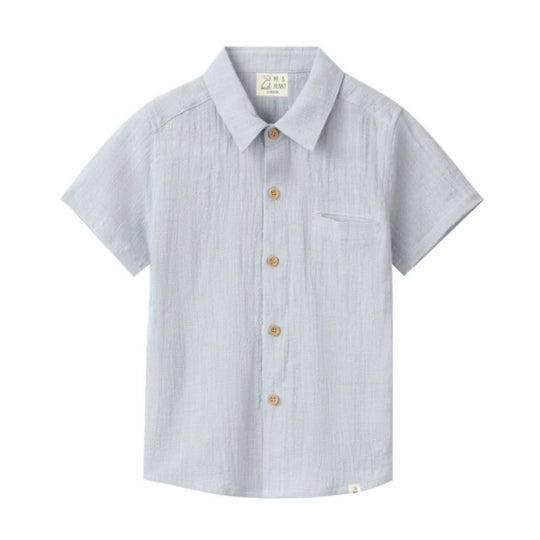 Newport Woven Button Up Shirt - Grey by Me & Henry