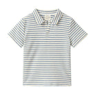 Striped polo shirt on a white background