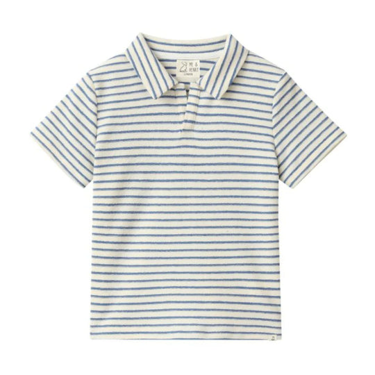 Watergate Terry Polo - Chambray Stripe by Me & Henry