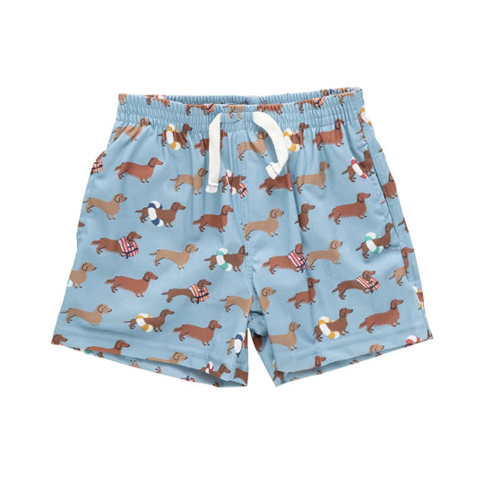Boys Swim Trunk - Swim Dachshunds by Pink Chicken