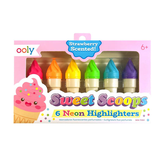 Sweet Scoops Scented Neon Highlighters - Set of 6 by OOLY