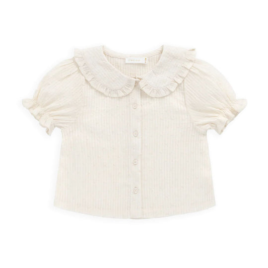 Organic Cotton Bowie Blouse-Parchment by Jamie Kay