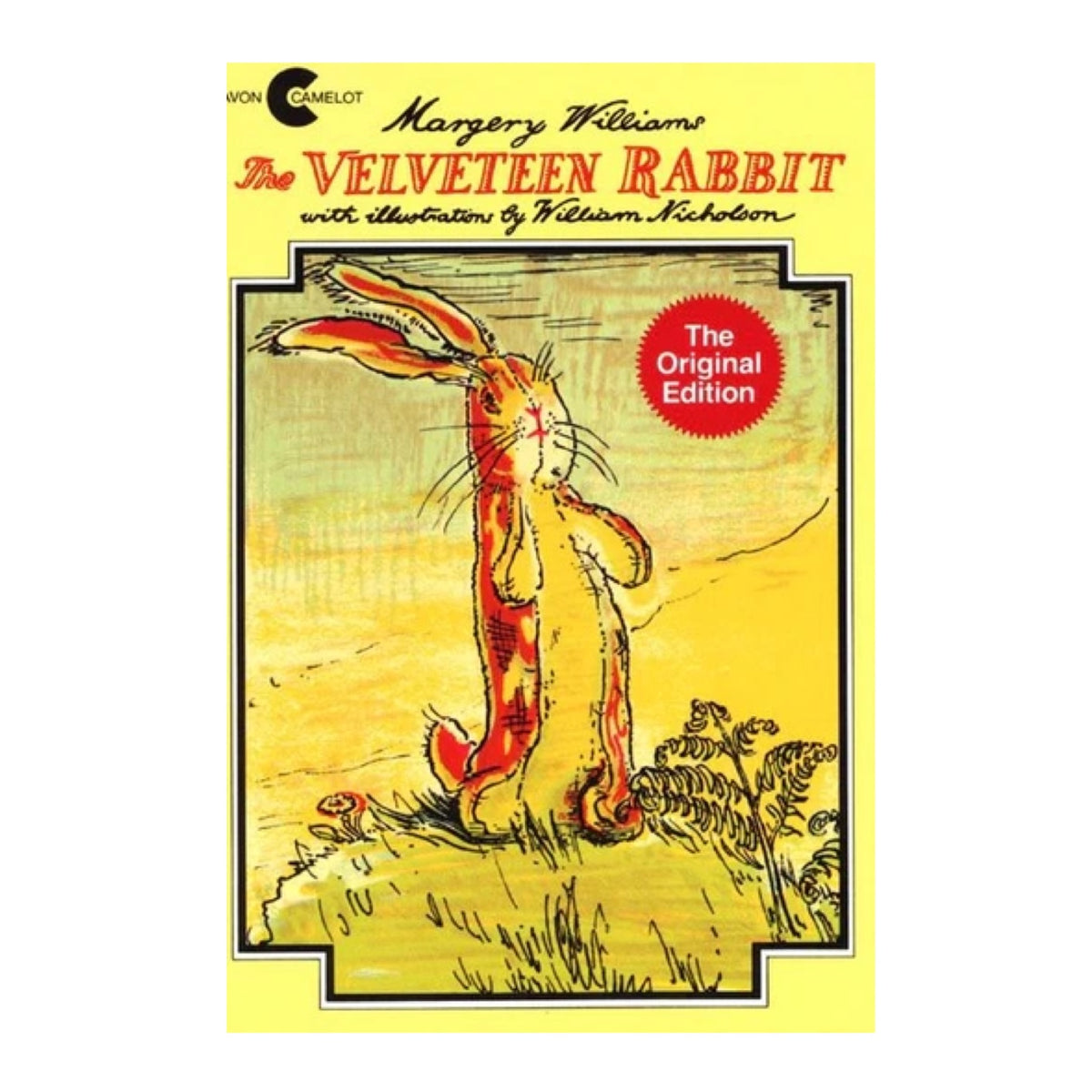 Cover of 'The Original Velveteen Rabbit' with a rabbit illustration on a beige background.
