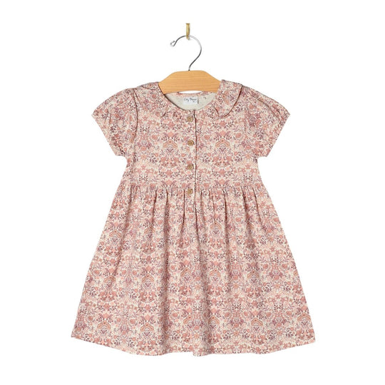 Frill Collar Puff Sleeve Dress - Spring Bouquet by City Mouse