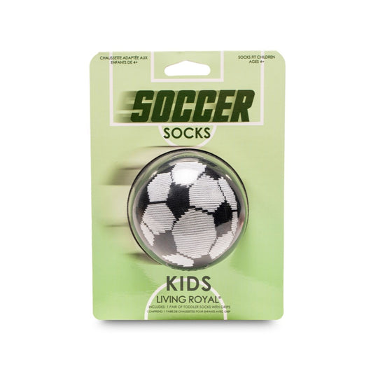Soccer Ball 3D Packaged Kids Crew Socks by Living Royal