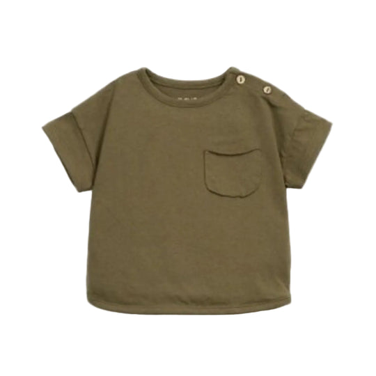 Chest Pocket T-Shirt - Dark Green by Play Up