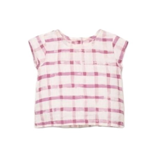 Organic Woven Tunic - Fuchsia Check by Play Up