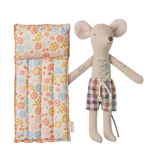 Beach Mouse with Air Mattress, Dad - Flower by Maileg