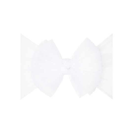 Tulle Fab Headband with Tulle Bow - Pleated White by Baby Bling