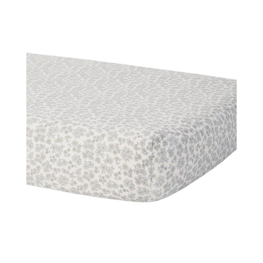 Bamboo Crib Sheet - Blue Floral by Quincy Mae
