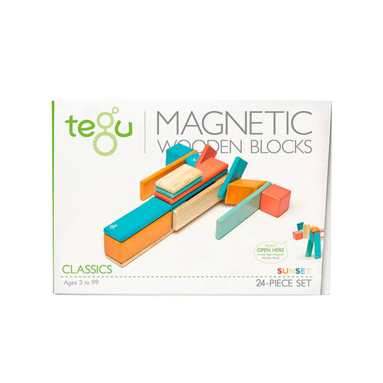 Magnetic Block Set 24 Pc Set - Sunset by Tegu
