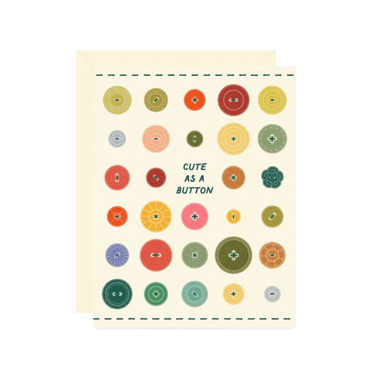 Cute As A Button Baby Card by Wallflower Paper & Party