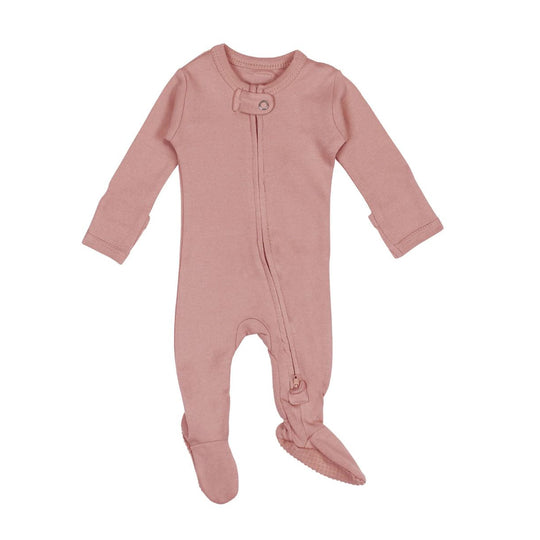 Organic Zipper Footie - Mauve by Loved Baby