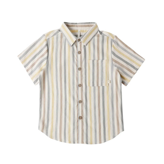 Collared Short Sleeve Shirt - Valencia Stripe by Rylee + Cru
