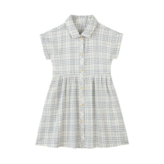Heather Dress - Blue Plaid Seersucker by Vignette