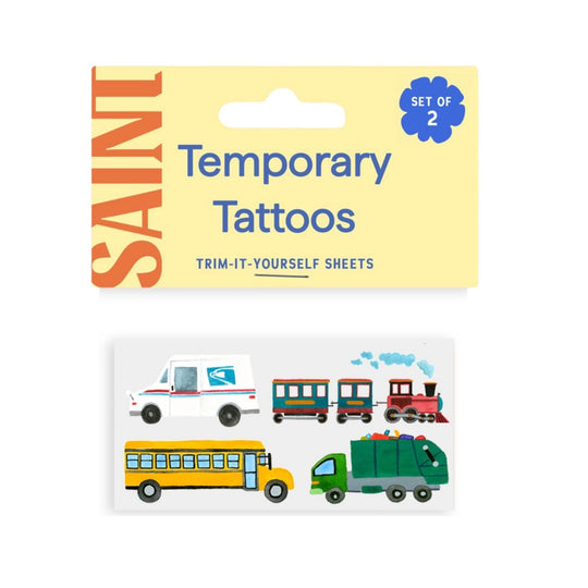 On Wheels Temporary Tattoos - Set of 2 by Saint Tattoos