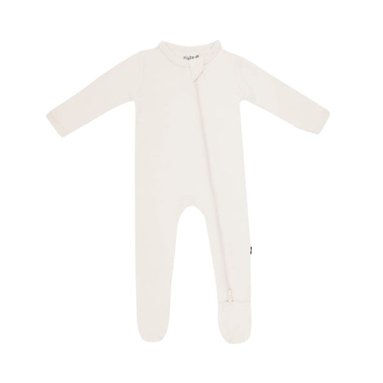 Solid Footie with Zipper - Oat by Kyte Baby