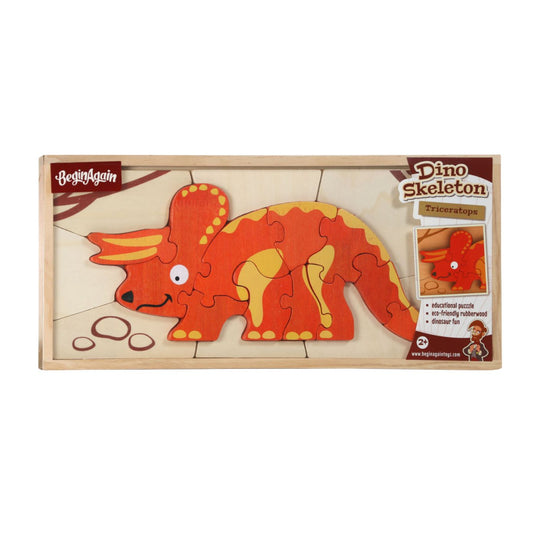 Double Sided Dino Skeleton Puzzle - Triceratops by Begin Again