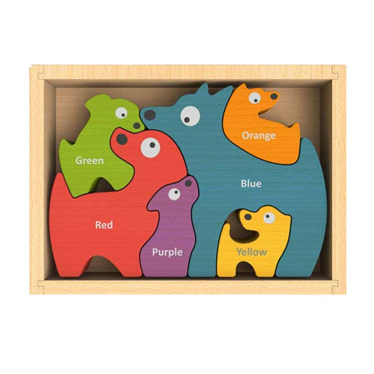 Dog Family Puzzle with Curriculum - Spanish Colors by Begin Again