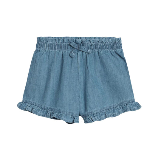 Callie Chambray Ruffle Waist Shorts by Colored Organics