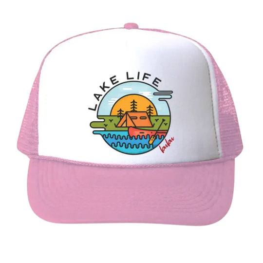 Lake Life Trucker Hat - Baby Pink by Bubu