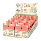 Display of small boxes with cute animal illustrations on a white background