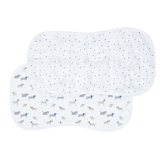 Muslin Burp Cloth 2 Pack - Puppy & Stars by Lulujo