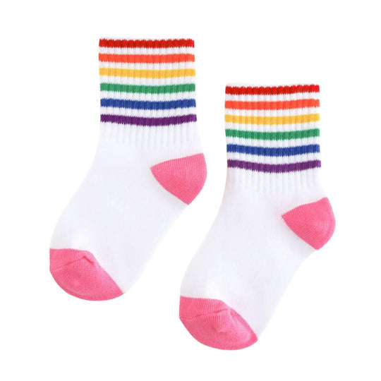 Rainbow Stripe Crew Socks by Little Stocking Co.