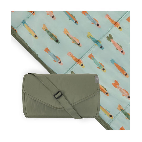Outdoor Blanket 5'x5' - Minnow Pond by Little Unicorn