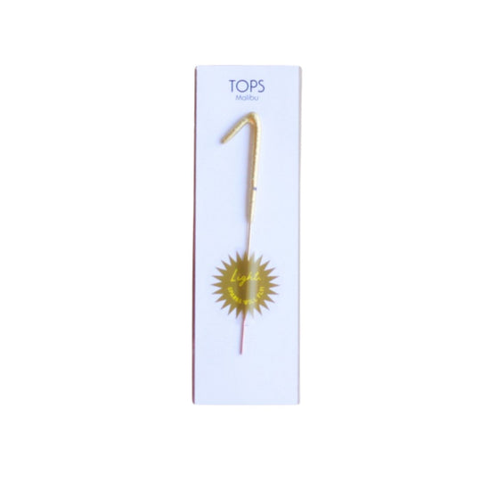 Mini Gold Sparkler Number Birthday Candle - 1 by TOPS Malibu