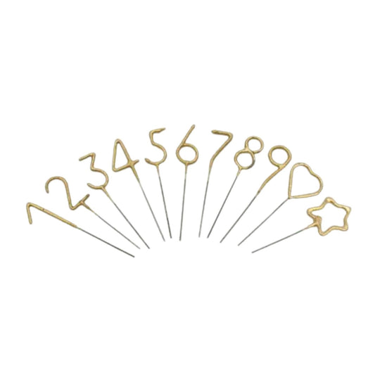 Mini Gold Sparkler Number Birthday Candle - 8 by TOPS Malibu