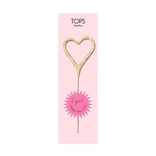 Mini Gold Sparkler Birthday Candle - Heart by TOPS Malibu