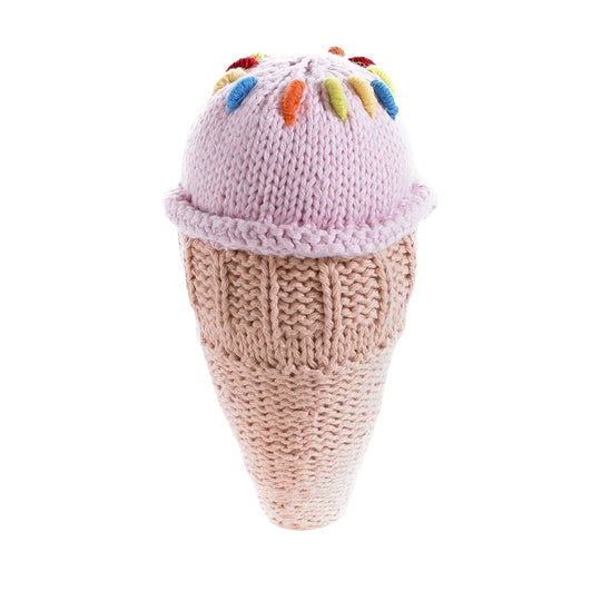 Strawberry Ice Cream Cone Rattle by Pebble