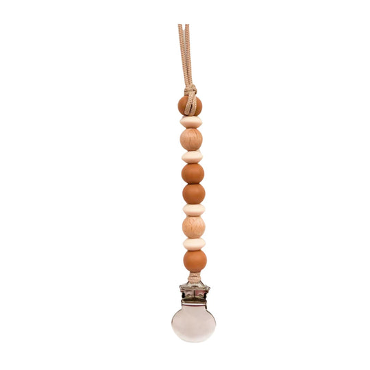 Finn Pacifier Clip - Almond by Pretty Please Teethers