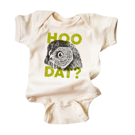 Hoo Dat? Bodysuit - Natural by Wry Baby