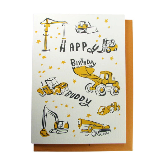 Construction Buddy Birthday Card