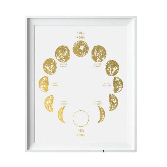 Moon Phase II - Gold Foil Art Print by Uyeno Miyoshi