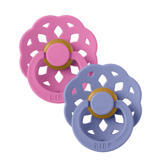 Bibs Boheme Pacifier 2 Pack - Bubble Gum + Periwinkle