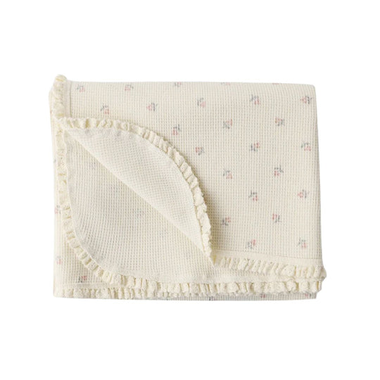 Waffle Baby Blanket - Mauve Ditsy by Quincy Mae