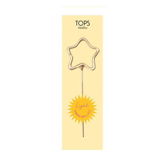 Mini Gold Sparkler Birthday Candle - Star by TOPS Malibu