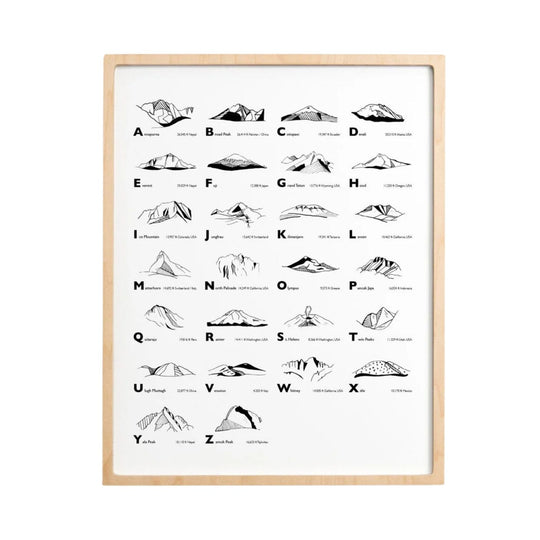 ABC Alphabet Mountains Art Print - 11x14 by Tim Plus April