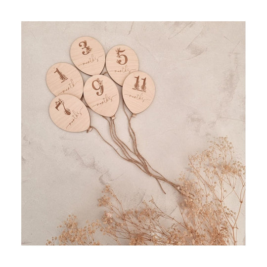 Wooden Balloon Baby Milestone Cards by TillyTree