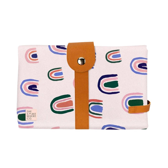 Travel Baby Change Mat - Ochre Rainbows by The Somewhere Co.