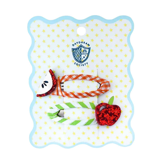 Smarty Pants Apple Hair Clip Set by Daydream Society