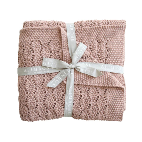Organic Heritage Knit Baby Blanket - Blossom by Alimrose
