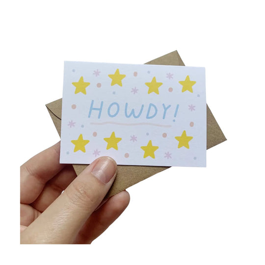 Tiny Enclosure Card - Howdy by Allie Biddle