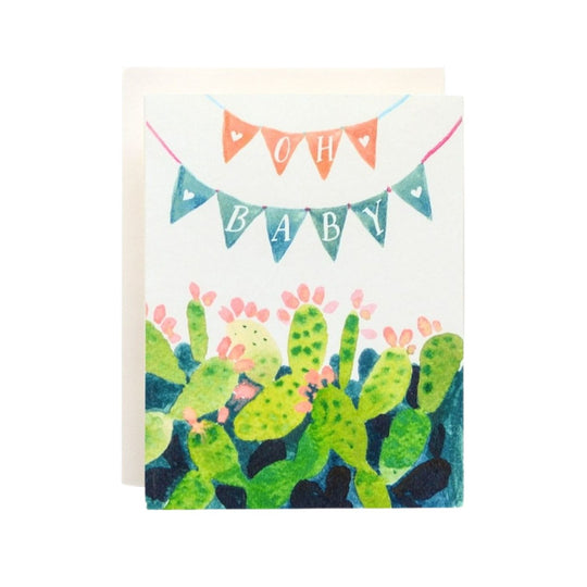 Cactus Pennant Baby Greeting Card